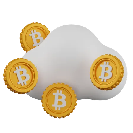 Bitcoin Cloud  3D Icon