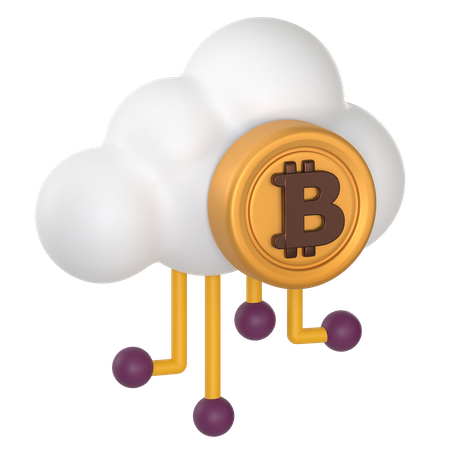 Nube de bitcoins  3D Icon