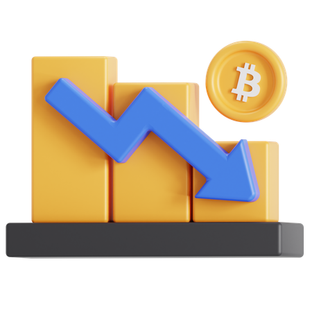 Bitcoin em baixa  3D Icon