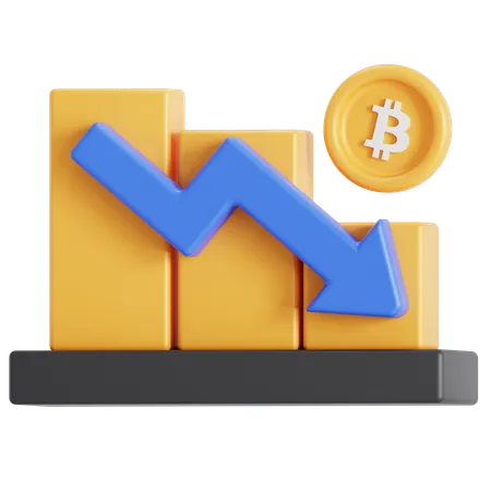 Bitcoin em baixa  3D Icon