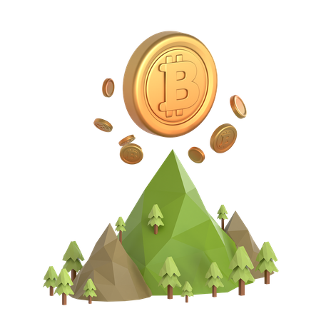 Crecimiento de bitcoin  3D Icon