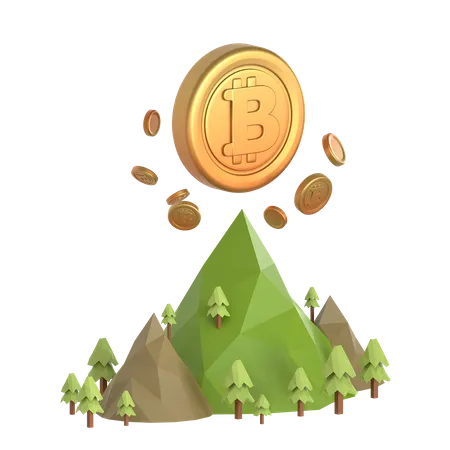 Crecimiento de bitcoin  3D Icon