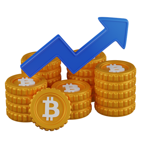 Bitcoin growth  3D Icon