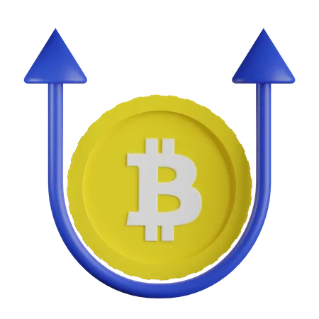 Bitcoin Growth  3D Illustration