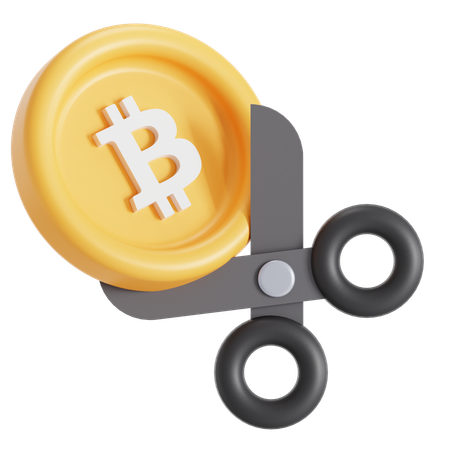 Redução do bitcoin pela metade  3D Icon