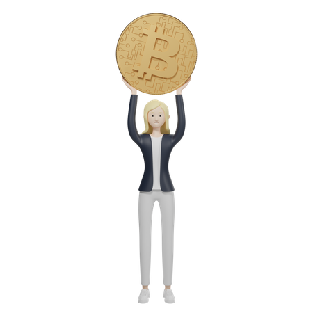 Bitcoin Holder  3D Illustration