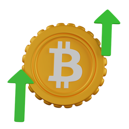 Bitcoin increase  3D Icon