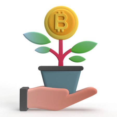 Investimento em bitcoins  3D Icon