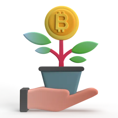 Investimento em bitcoins  3D Icon