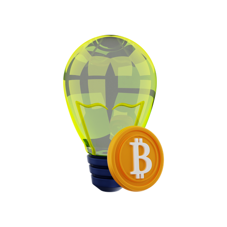 Bitcoin investment idea  3D Illustration