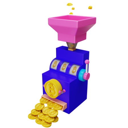 Bitcoin Jackpot  3D Illustration