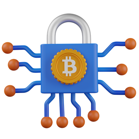 Bitcoin Lock  3D Icon