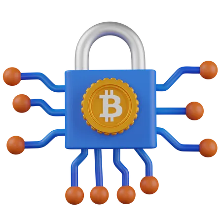 Bitcoin Lock  3D Icon