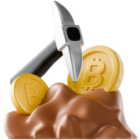 Bitcoin Mining  3D Icon