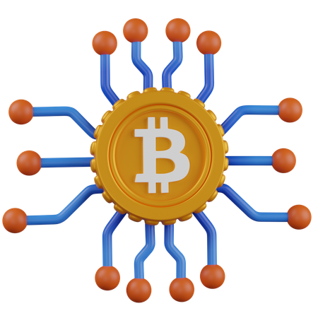 Bitcoin Network  3D Icon