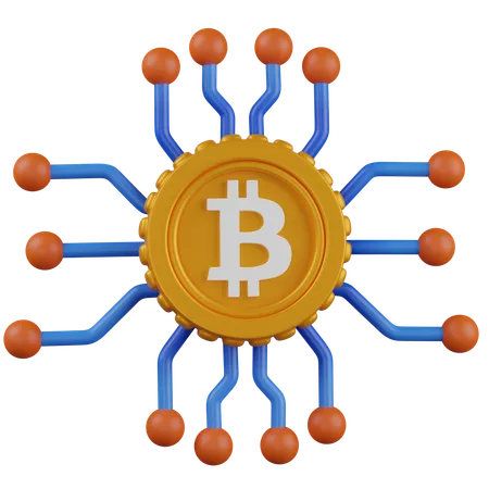 Bitcoin Network  3D Icon