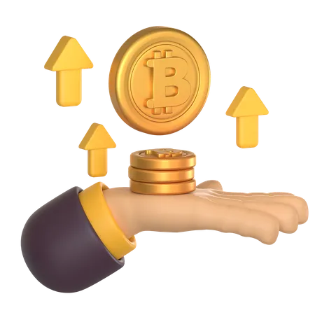 Crecimiento de bitcoin  3D Icon