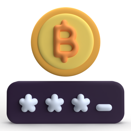 Bitcoin Password  3D Icon