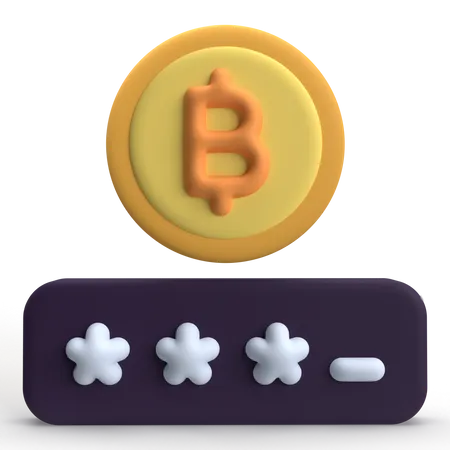 Bitcoin Password  3D Icon