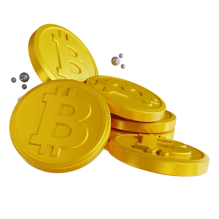 Pièces de monnaie bitcoin  3D Illustration