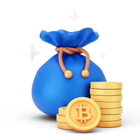 Bitcoin Sack  3D Icon