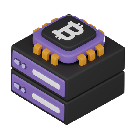 Bitcoin Server  3D Icon