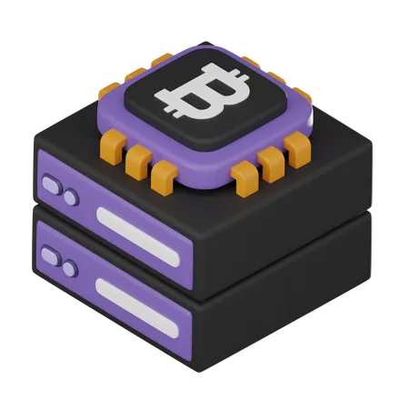 Bitcoin Server  3D Icon