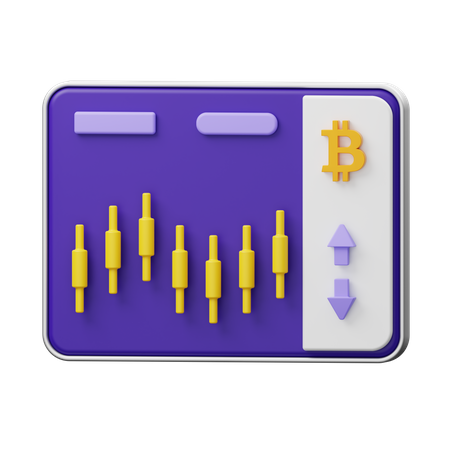 Commerce de bitcoins  3D Illustration