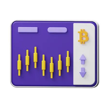 Commerce de bitcoins  3D Illustration