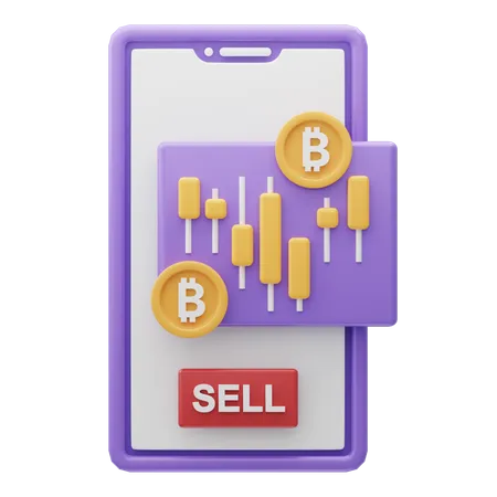 Bitcoin trading app  3D Icon