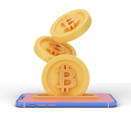 Bitcoin Withdraw  3D Illustration