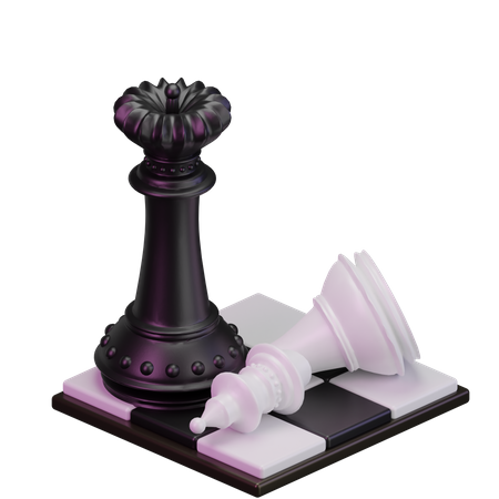 Black Bishop kill White Queen  3D Icon