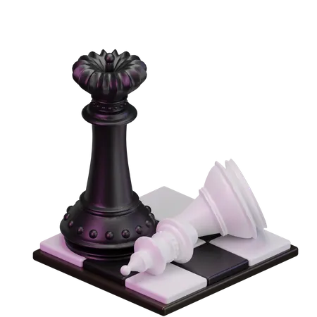 Black Bishop kill White Queen  3D Icon