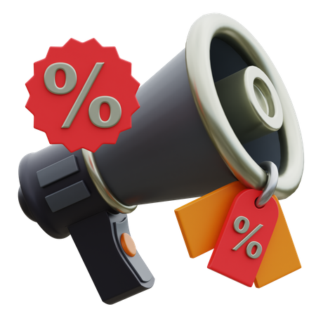 Black Friday Megaphone Promotion  3D Icon