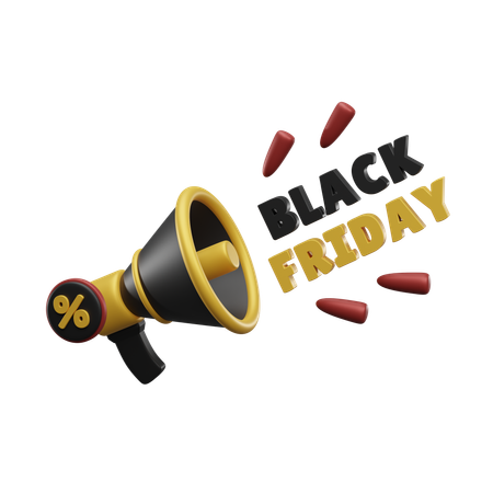 Black Friday Megaphone Promotion  3D Icon