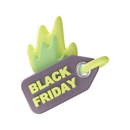 Black Friday Tag  3D Icon