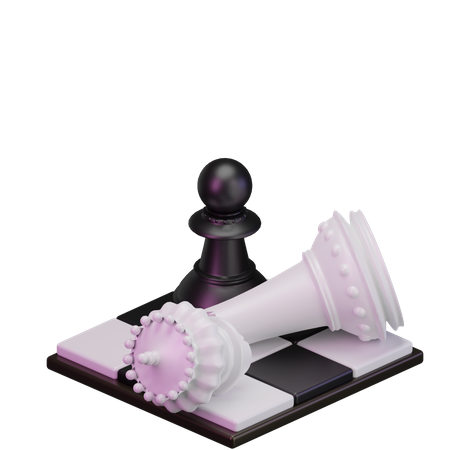 Black King kill White pawn  3D Icon