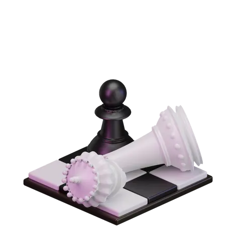 Black King kill White pawn  3D Icon