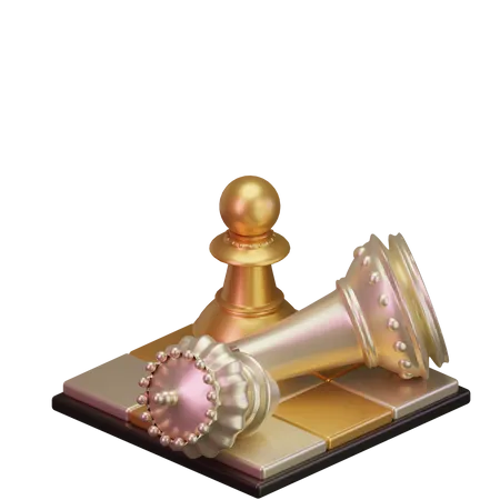 Black King kill White pawn  3D Icon