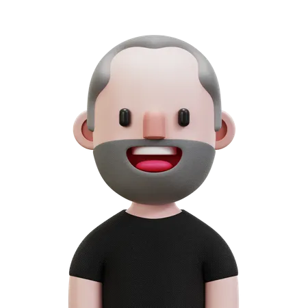 Black Shirt Man  3D Icon