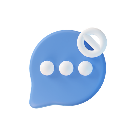 Block Chat Bubble  3D Icon