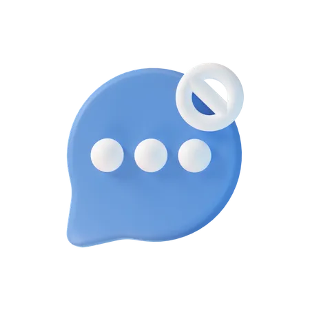 Block Chat Bubble  3D Icon