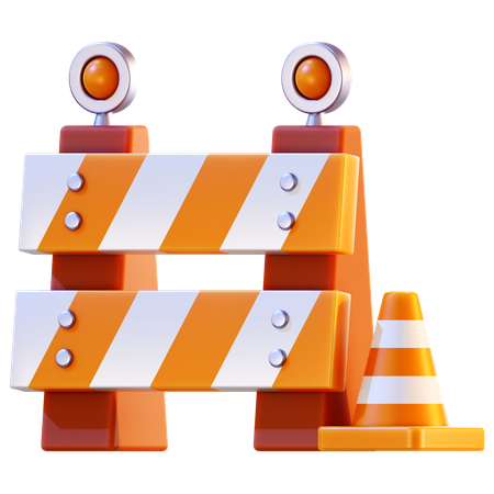 Bloqueio de estrada  3D Icon