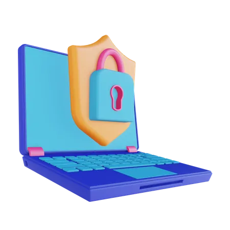 Bloqueio de segurança para laptop  3D Illustration