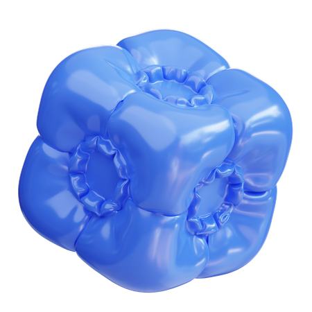 Blue party balloon  3D Icon