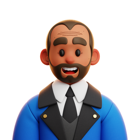 BLUE SUIT MAN  3D Icon