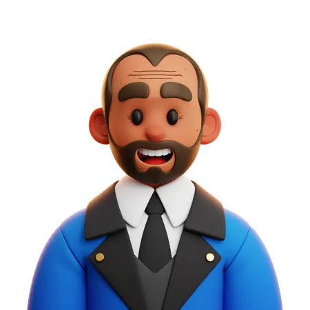 BLUE SUIT MAN  3D Icon