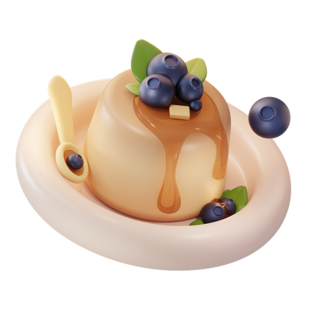 Blueberry Pancake Melted  3D Icon