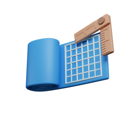 Blueprint and roller  3D Icon