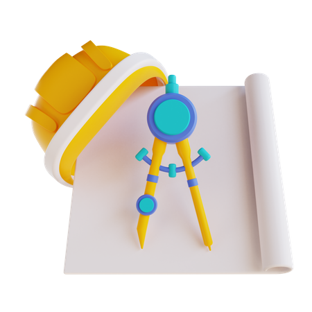 Blueprint Plan  3D Icon